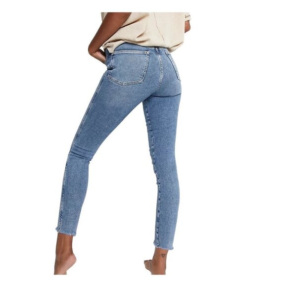 Free People Raw High Rise Jeggings Jeans Denim 24 Sierra - Picture 2 of 6